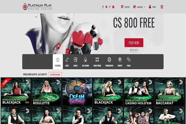 platinum play casino canada live casino