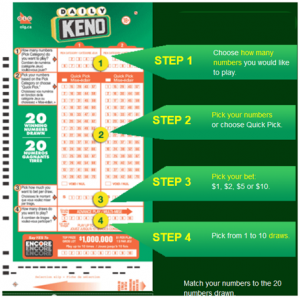 Daily Keno Lottery slip