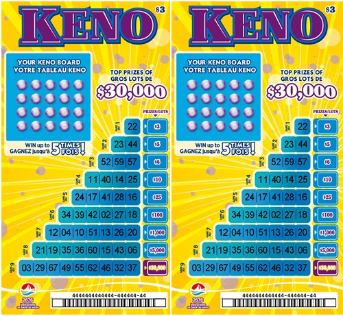 Atlantic Keno Lotto ticket