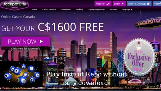 How to play Instant keno at online casinos without any download