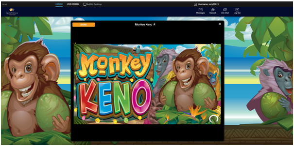 Monkey keno online game