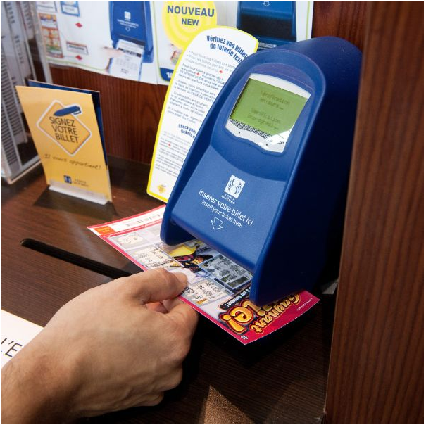 Self ticket checker terminal to check keno results in Quebec