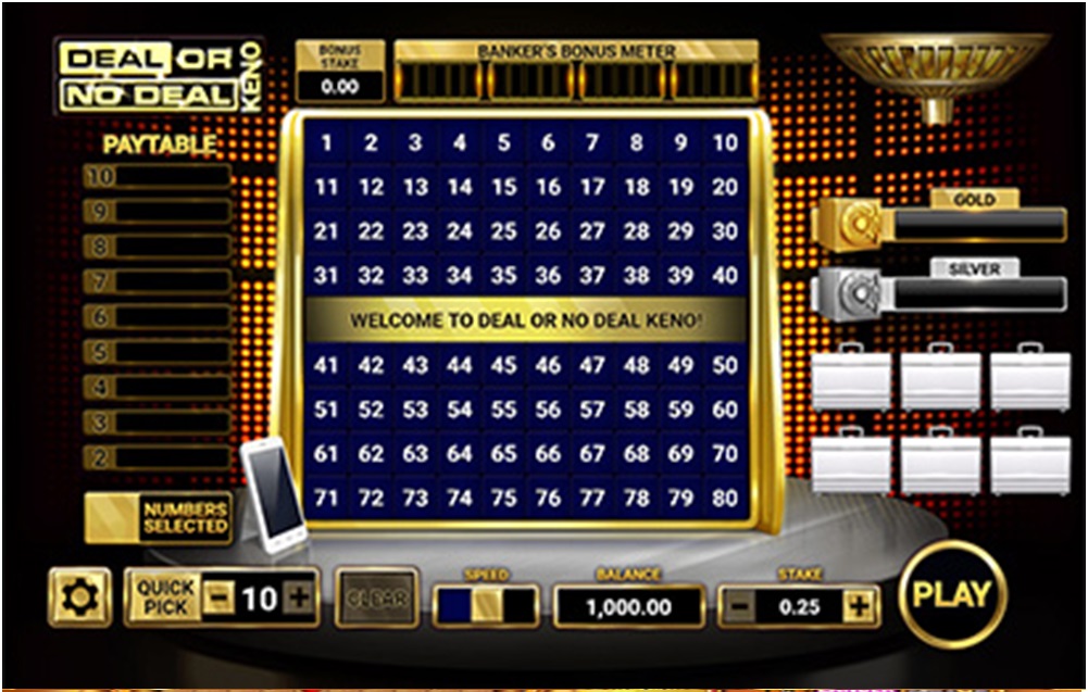 Deal or no deal Jackpot Keno