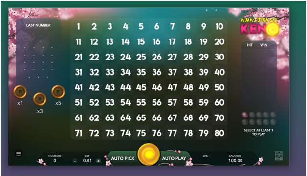 How to play Amaterasu Keno?