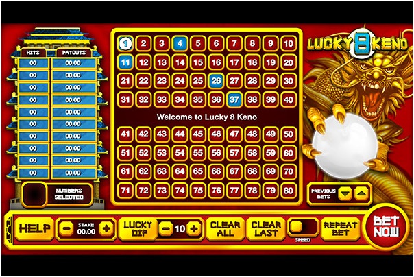 Lucky 8 keno features