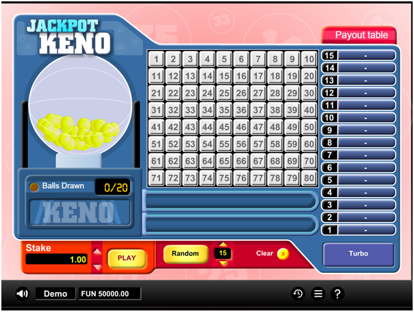 Jackpot Keno free game