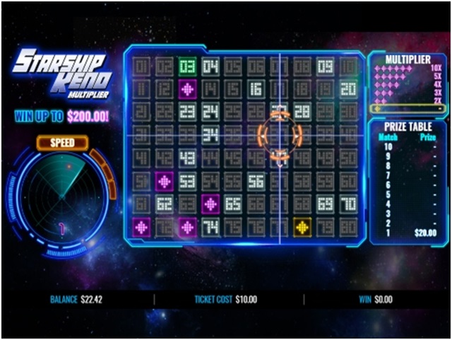About the game Starship Keno Multiplier