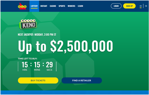 Deposit and Withdrawal options at Play OLG Canada