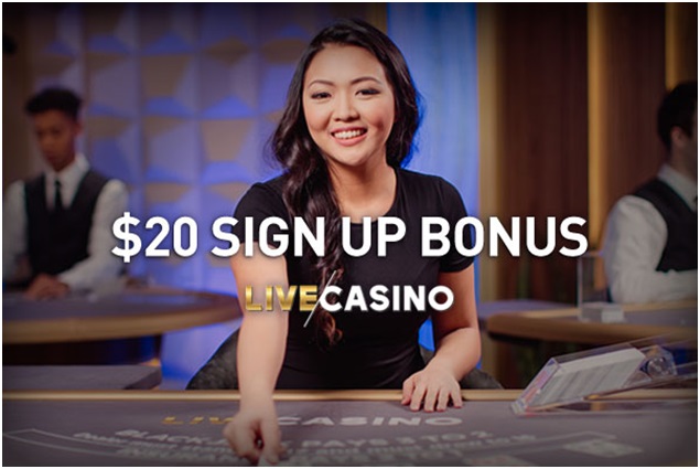 $20 sign up live casino bonus