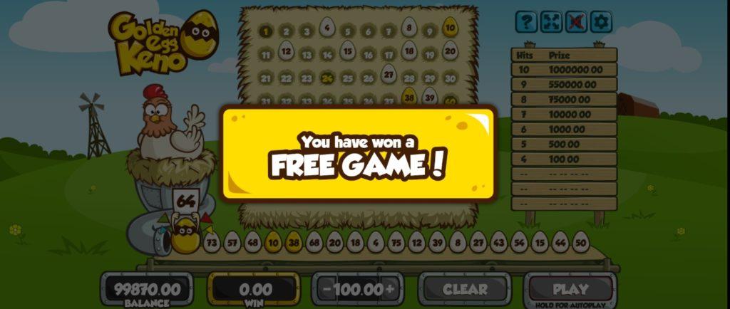 Golden Egg Keno free game