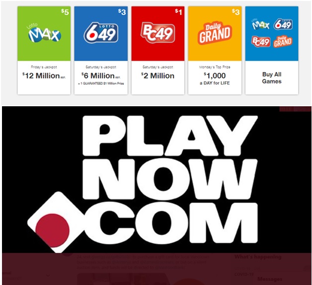 How much free bonus you get to play Lotto games at Play now casino Canada